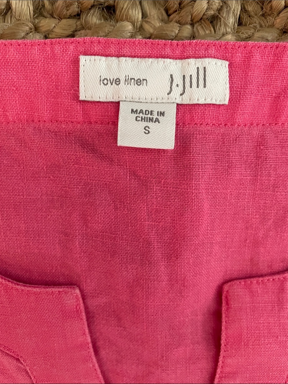 J.Jill Love Linen 100% Linen Sunwashed Pink Sleeveless Shift Dress Pockets Small - Picture 2 of 8